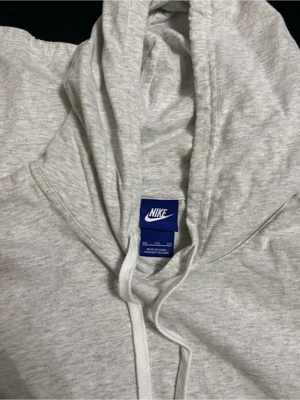 Nike Light Heather Gray Pullover Hoodie with Black Logo